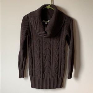 Brown Cable-Knit Sweater